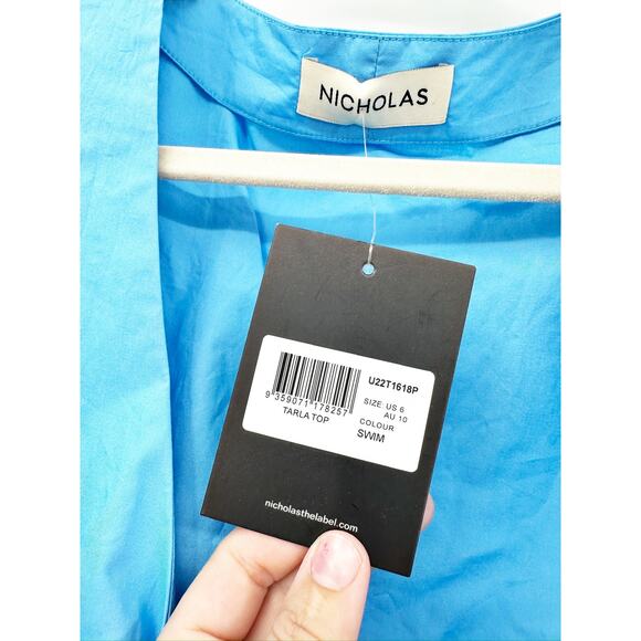 NICHOLAS Tarla Top + Talitha Shorts SET in Blue Swim US 6 NEW - Picture 4 of 5